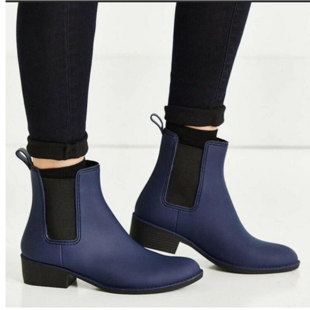 Jeffrey Campbell Chelsea Rain Boot in Blue Matte